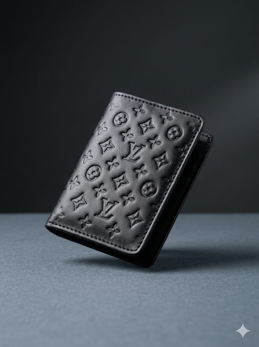 Luxury Embossed Black Card Wallet