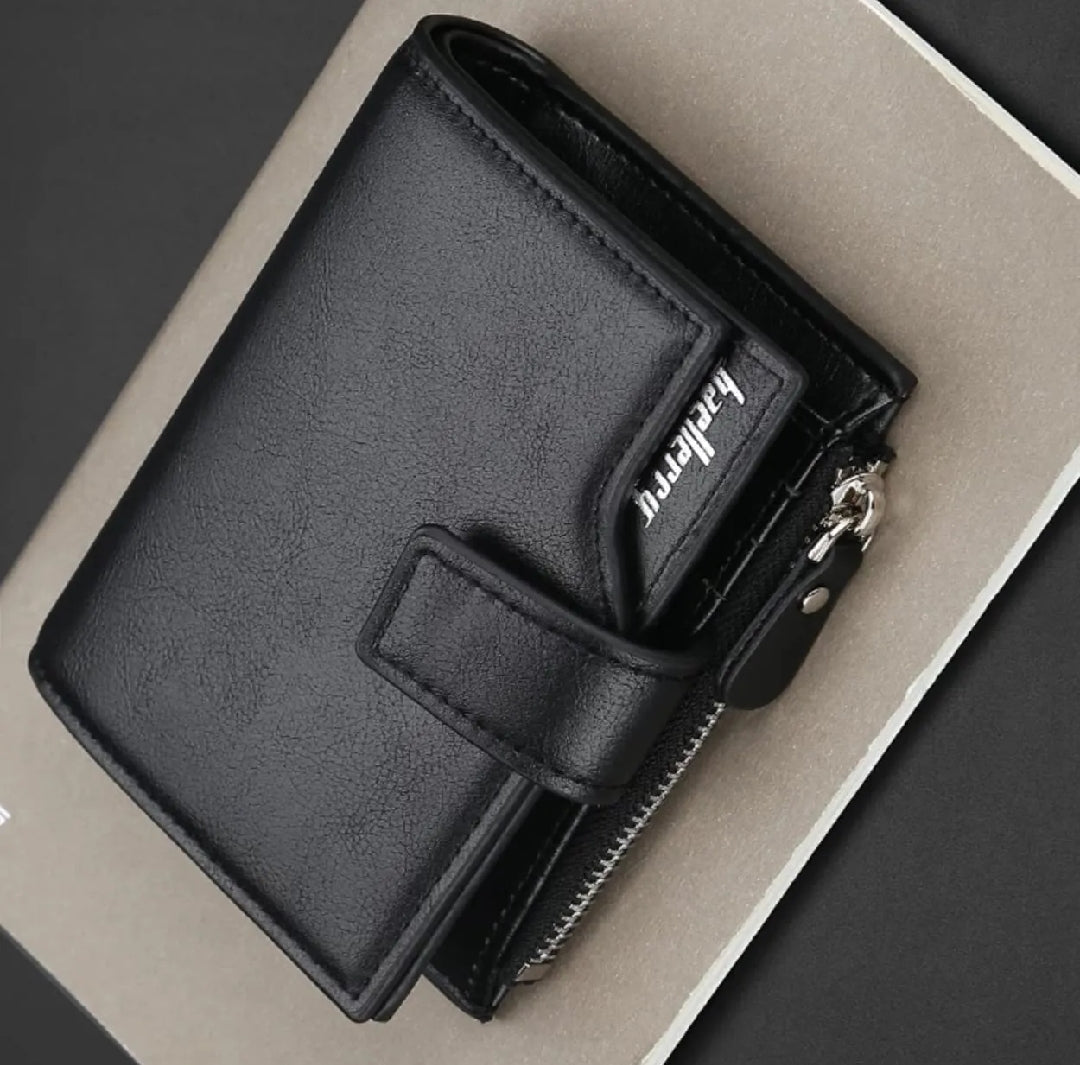Premium Zip & Snap Leather Wallet
