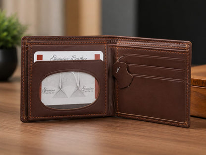 Premium Genuine Leather Bifold Wallet