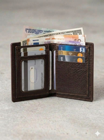 Classic Brown Leather Card Wallet