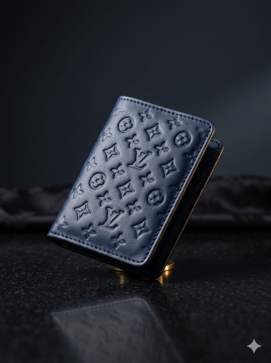 Luxury Embossed Black Card Wallet