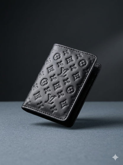 Luxury Embossed Black Card Wallet