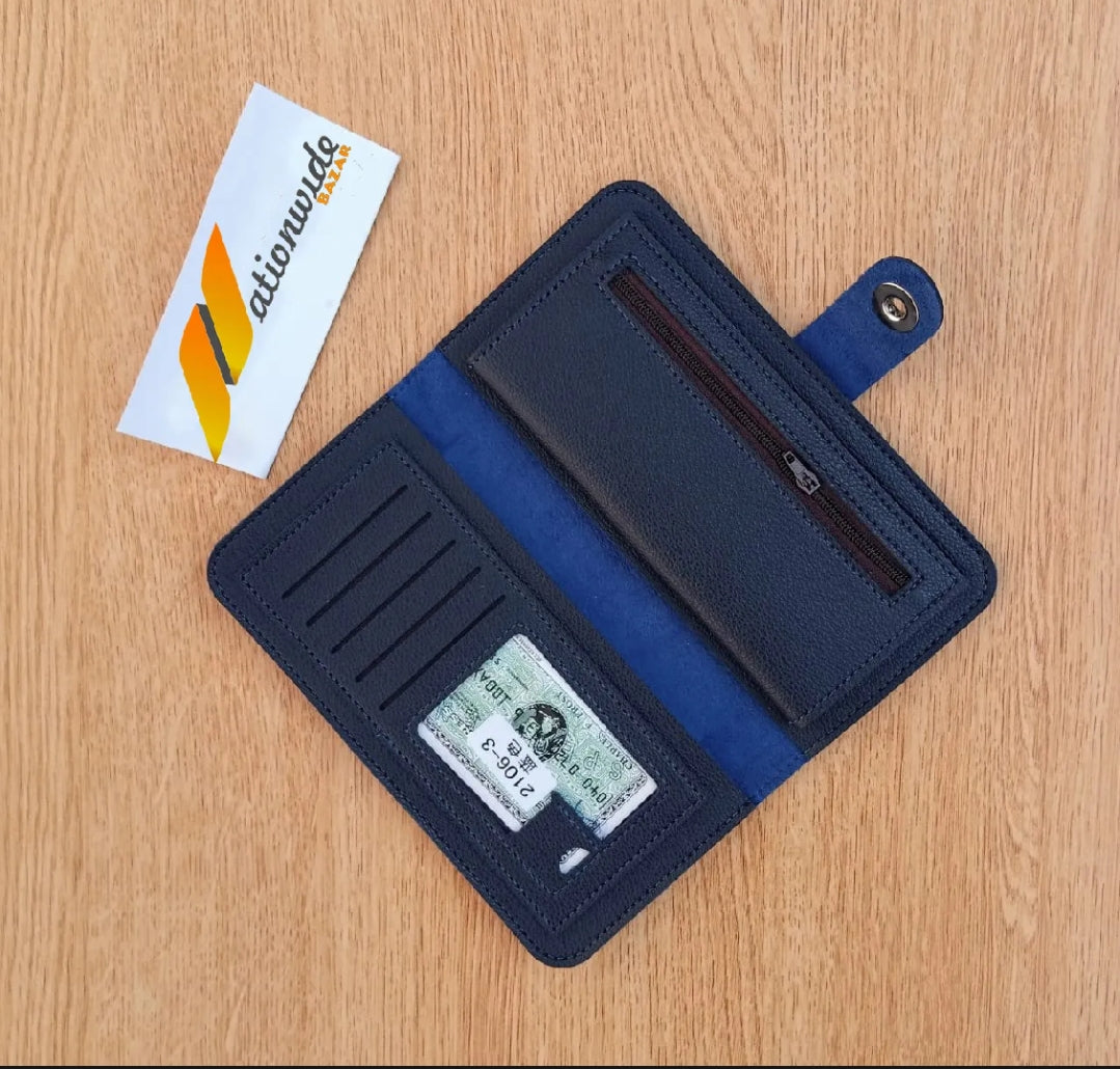 Premium Navy Long Wallet