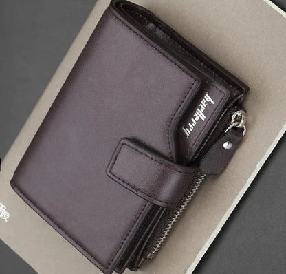 Premium Zip & Snap Leather Wallet